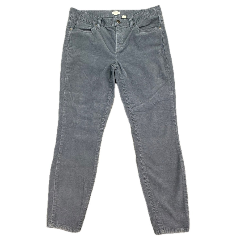 J.Crew Corduroy Pants Womens 30 Grey Blue Stretch Slim Tapered C9715
